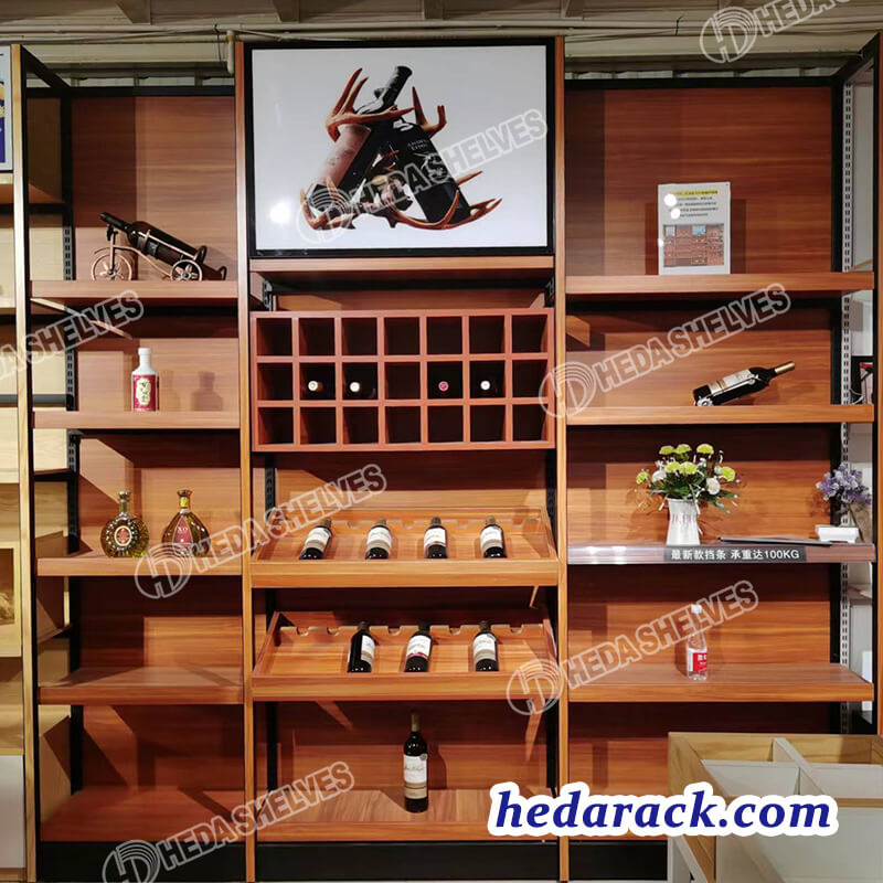 Wood Wall Shelving Unit For Grocery Store(1