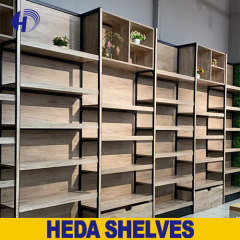Wood Wall Shelving Unit For Grocery Store