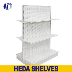 Double Sided Pegboard Gondola Shelving For Retail Store Aisle Display