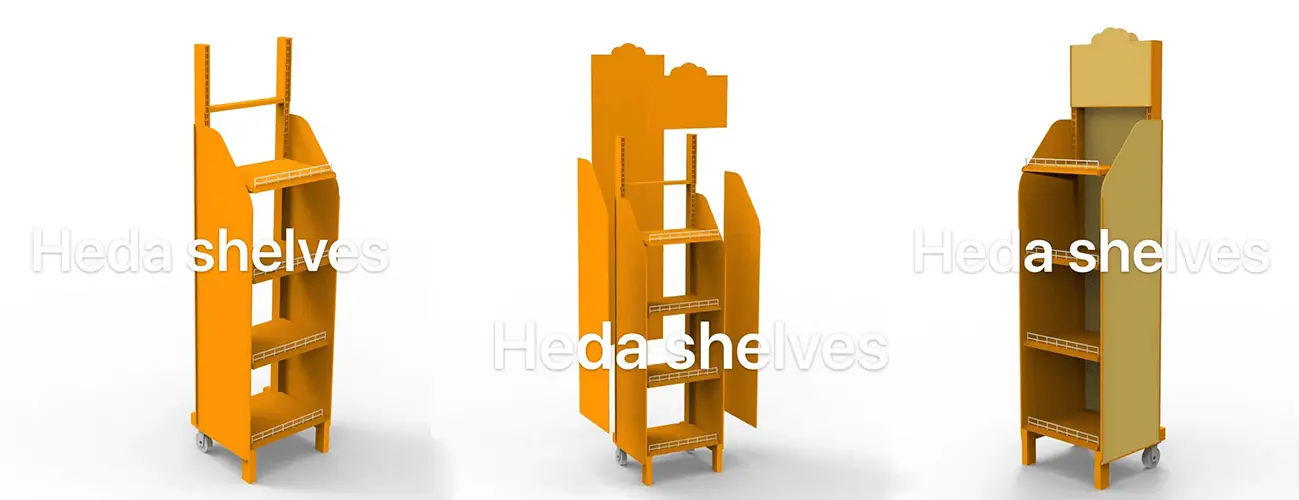 Custom Retail Displays, 3d drawing for retail shelving, 3d rendering for display rack