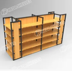 Supermarket wooden display rack