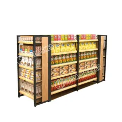 Supermarket wooden display rack