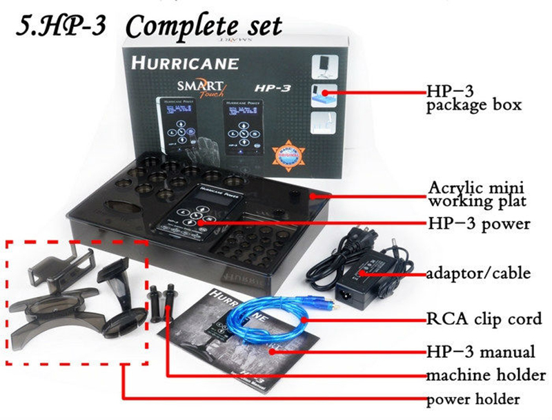 Hot sale hurricane HP-3 tattoo power supply simple versions touch panel