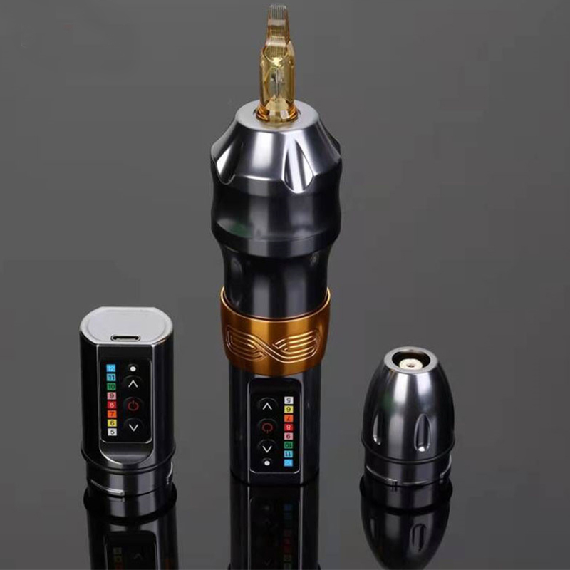 Newest EXO Tattoo Wireless Battery Pen Machine Gun Cartridge Needle with Two Rechargeable Battery for Tattoo Artist