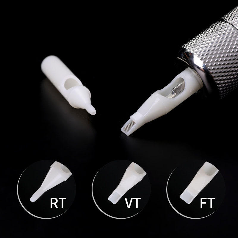 50pcs/box Professional Sterile Disposable Tattoo Nozzle Tips White Tattoo Needle Tube