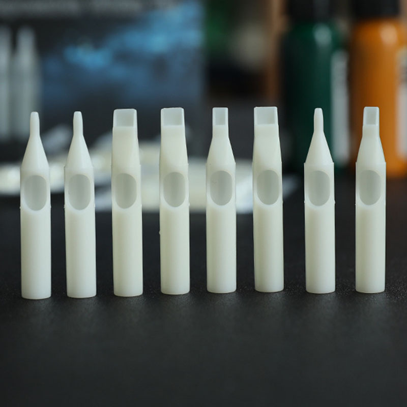 50pcs/box Professional Sterile Disposable Tattoo Nozzle Tips White Tattoo Needle Tube