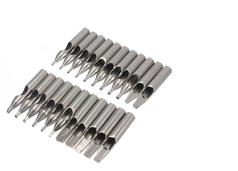 22pcs/box Stainless Steel Tattoo Tips High Quality Different Size Nozzle Tips Set Kit Gift Box Set