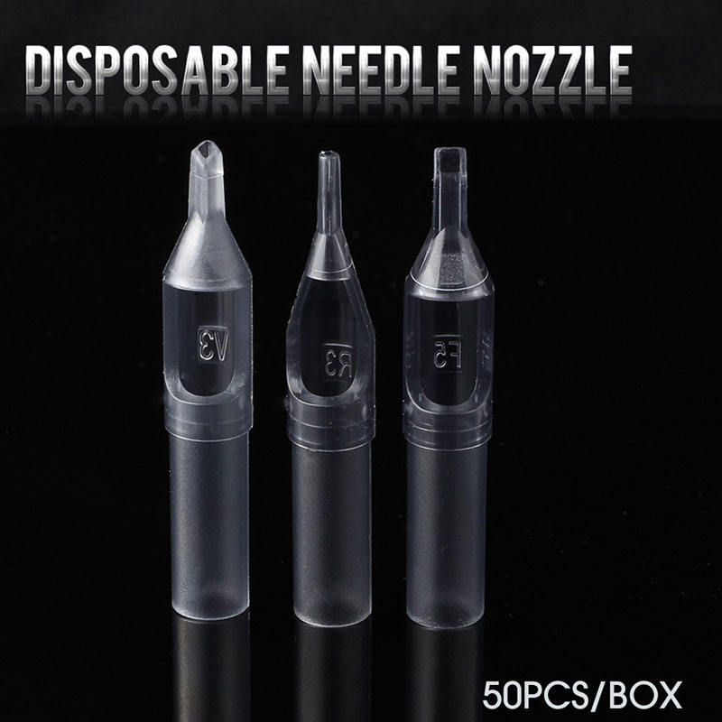 50pcs/box Tattoo Transparent Tip Disposable Tubes Plastic Sterile Tattoo Nozzle