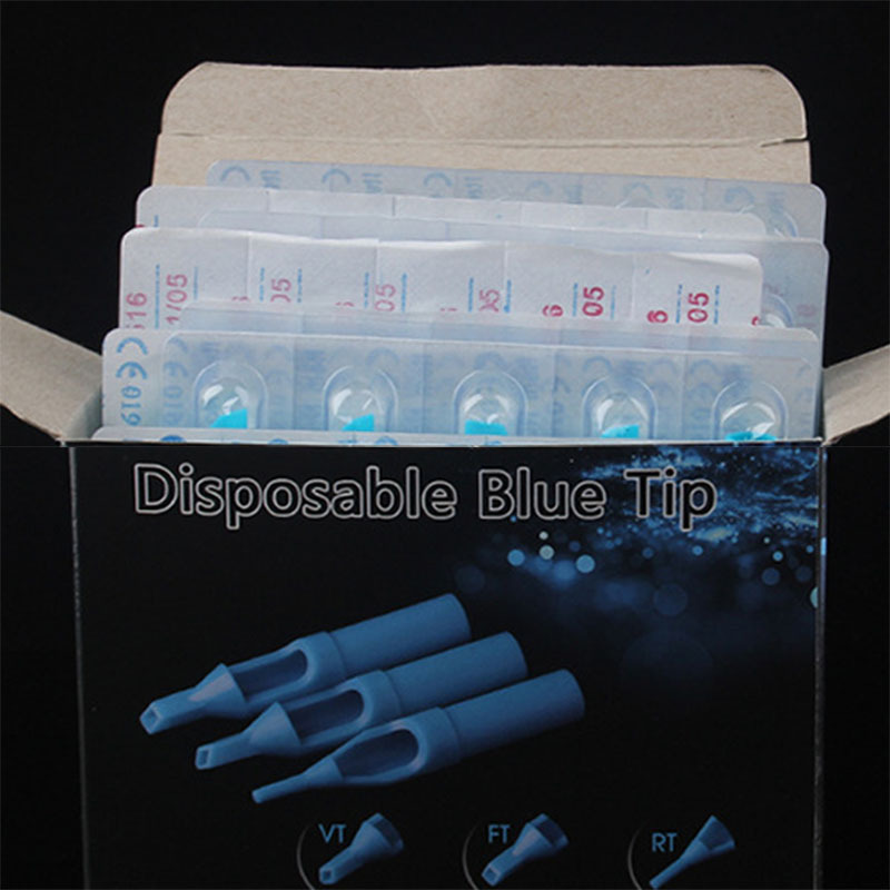 50pcs/box Blue Tattoo Tip Disposable Tips Plastic Sterile Tattoo Nozzle