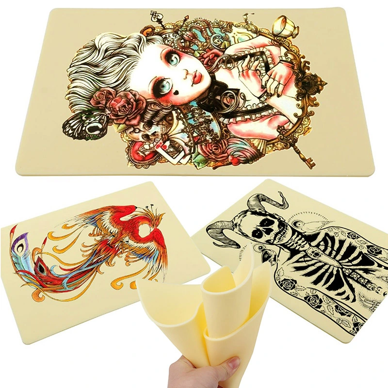20*30*0.3cm Tattoo Practice Fake Skin Sheet Double Side Blank Silicone Practice Skin