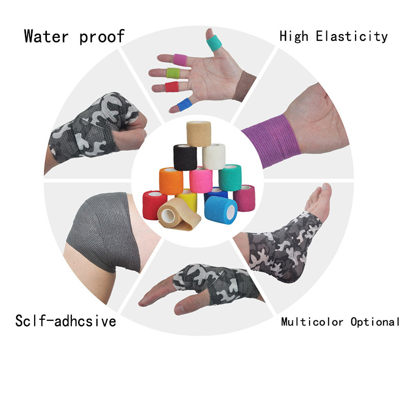 2.5cmx4.5m 10pcs Self Adhesive Elastic Tattoo Bandage Non woven Fabric Elbow Binding Protection Wrap