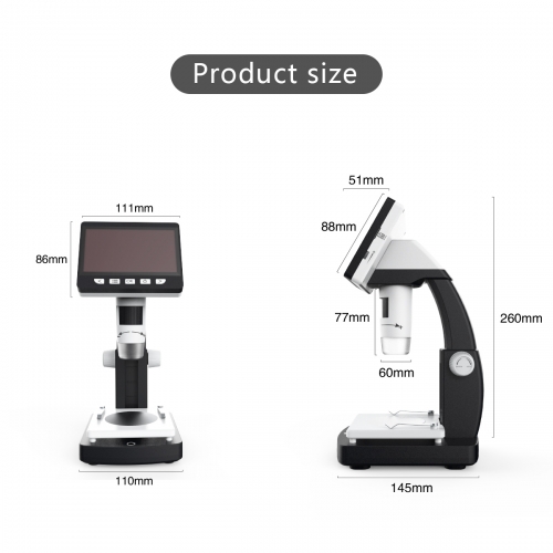 Inskam 306 LCD Digital Microscope 4.3 Inch 50X-1000X Magnification 1080P  Compound Handheld Microscopes Camera with Rechargeable Battery