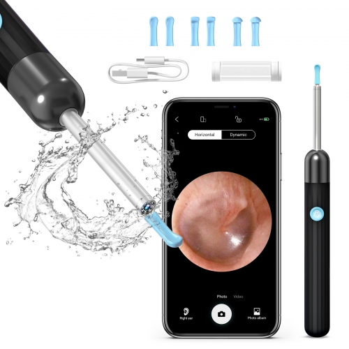 Ear Wax Removal - Earwax Remover Tool - Ear Cleaner with Camera - Earwax Removal Kit with Light - Ear Camera with 6 Ear Spoon - Ear Cleaner for iOS & 