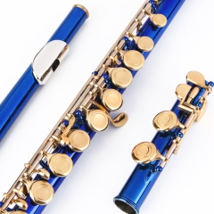 Blue Body Gold Key Flute