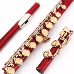 Red Body Gold Key Flute
