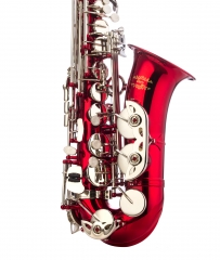 Red Body Nickel Key Alto Saxophone