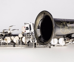 Black Engraved Body Nickel Key Alto Saxophone
