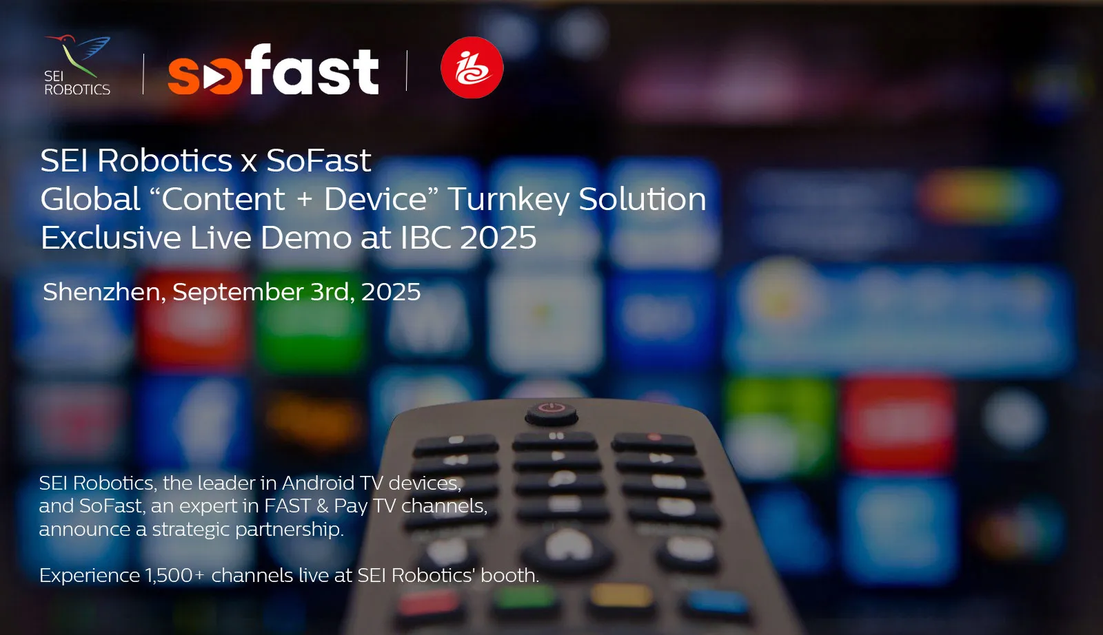 SEI Robotics and SoFast Partner to Launch Global Content + Device Turnkey Solution at IBC 2025