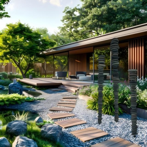 Zen Garden Riverstone Sculpture – Handcrafted Stacked Stone Art for Outdoor Décor, Landscaping, and Patio Decoration