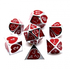 Heart Metal Dice (red color)