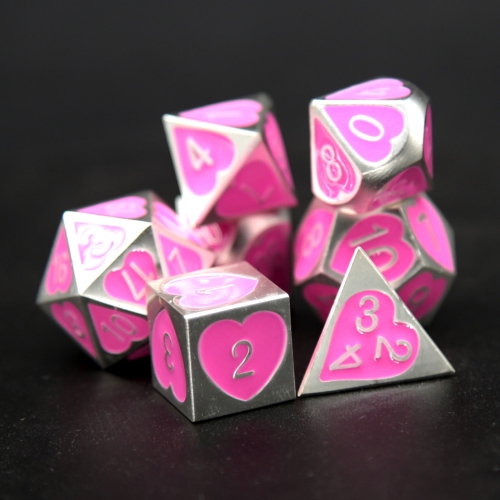 Heart Metal Dice (purple color)