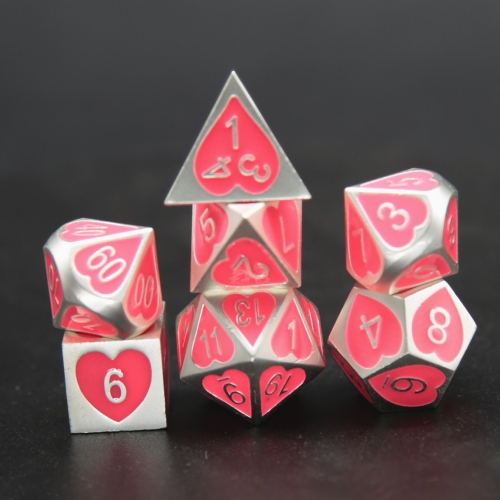 Heart Metal Dice (pink color)