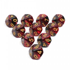 D10 Set Red and Black Pearl