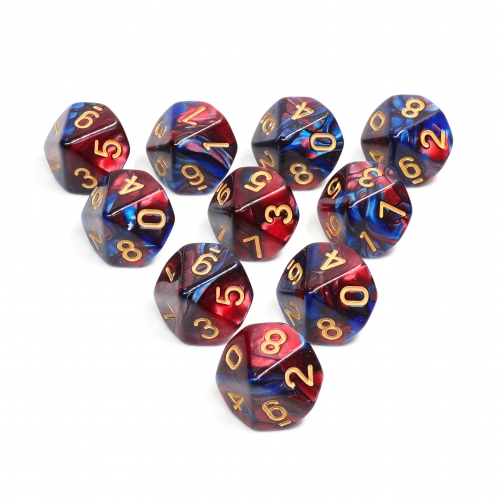 D10 Set Red and Blue Pearl