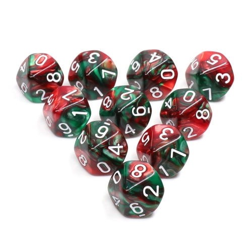 D10 Set Red and Greed Pearl
