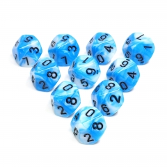 D10 Set Blue and white Pearl