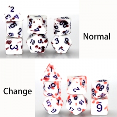 Splatter  Dice (dark purple to orange)