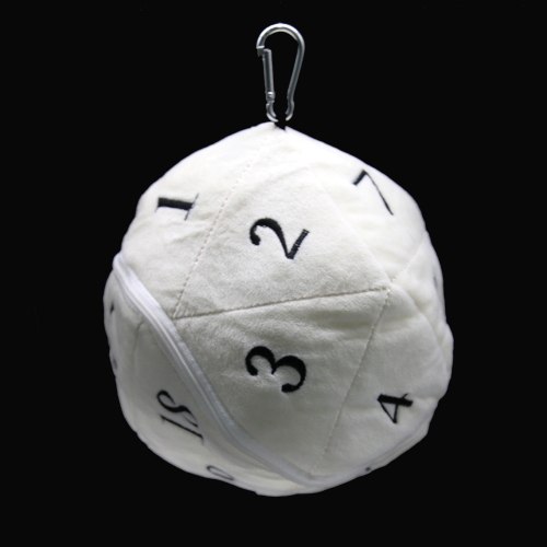 D20 White Dice Bag