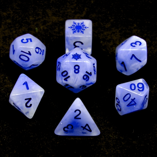 Deep Blue Glow Snowflakes