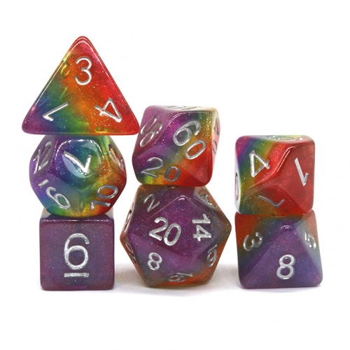 Glitter Rainbow Dice
