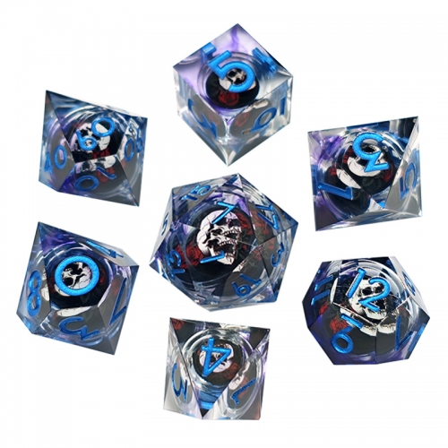 Rolling Skull Head with Swirl Sharp Dice
