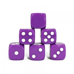 Purple Opaque Dot 16MM D6 Dice