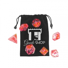 dice+black velvet bag