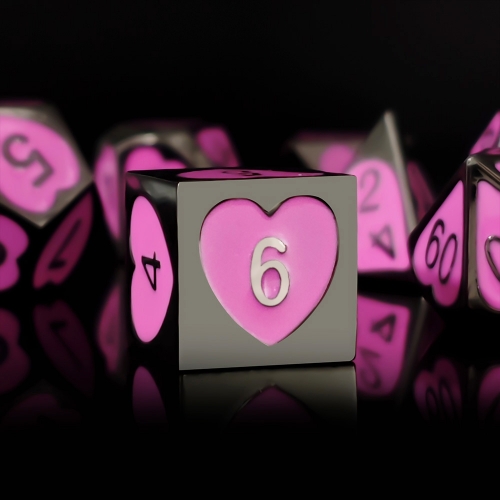 Heart Metal Dice (purple color)