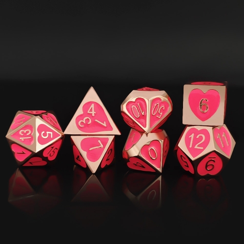 Heart Metal Dice (pink color)
