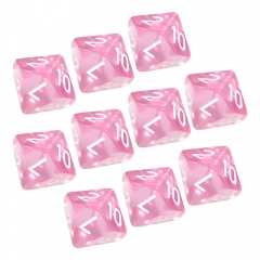 Transparent D10 Set(number 1--10)