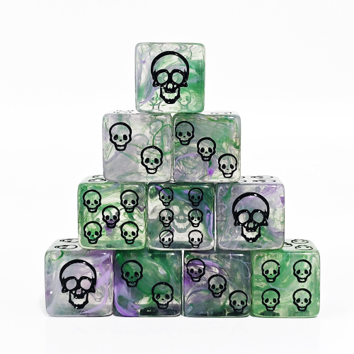 16MM Acrylic Swirl Skull Pattern