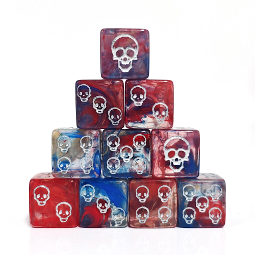 16MM Acrylic Swirl Skull Pattern