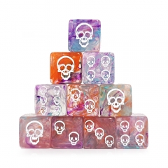 16MM Acrylic Swirl Skull Pattern