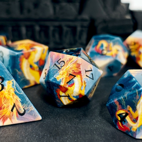 Printed Dragon Sharp Dice