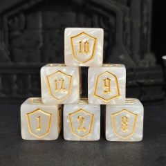 16MM Acrylic Shield Pattern D6 Dice