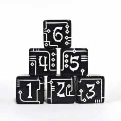 16MM Acrylic Magic Pattern D6 Dice