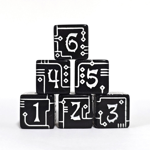 16MM Acrylic Magic Pattern D6 Dice