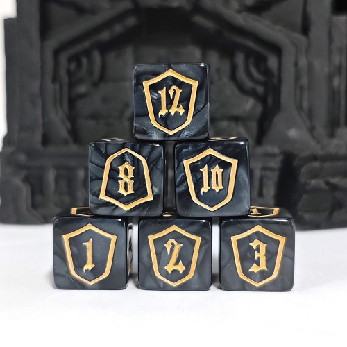 16MM Acrylic Shield Pattern D6 Dice
