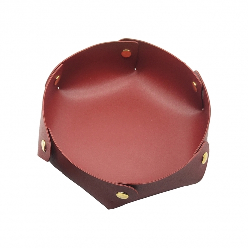 PU Leather Folding Hexagon Dice Tray