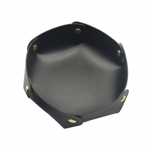 PU Leather Folding Hexagon Dice Tray